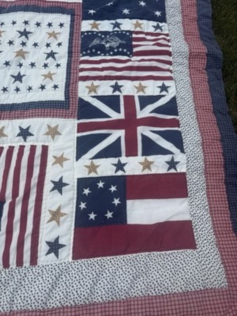 MCM  American Flag Eagle Patchwork Quilt  65”x48” - Picture 9 of 15